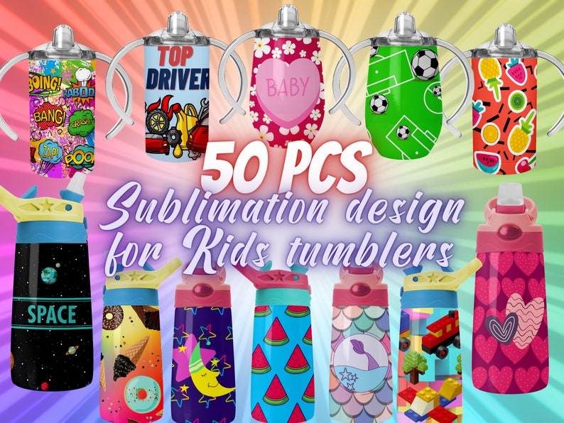 Design Bundle for tumbler sublimation 50pcs for 12oz Flip Top Etsy