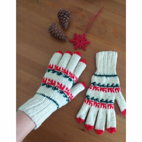 100% Natural Organic Wool Women Gloves Hand-Dyed … - image 1