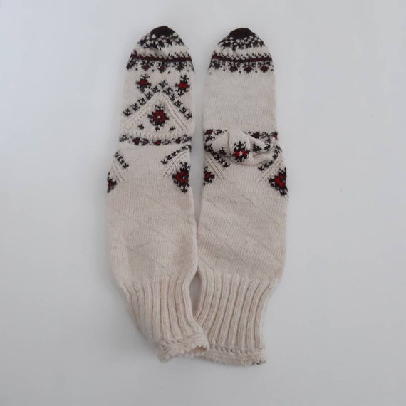 Cozy Handknitted Turkish Wool Socks, Vintage Long… - image 7