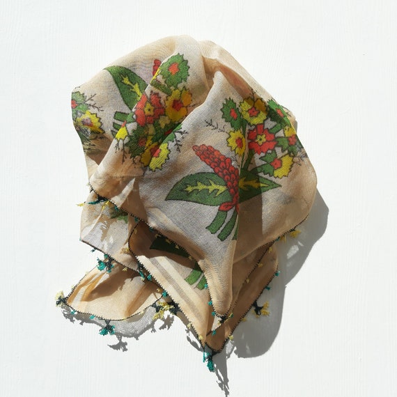 Organic Cotton Floral Scarf: Sustainable, Soft & … - image 1