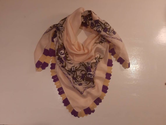 Vintage Turkish Oya Scarf, Needlepoint Linen-Cotto