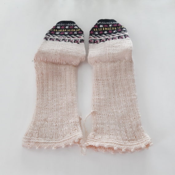 Cozy Handknitted Turkish Wool Socks, Vintage Long… - image 4