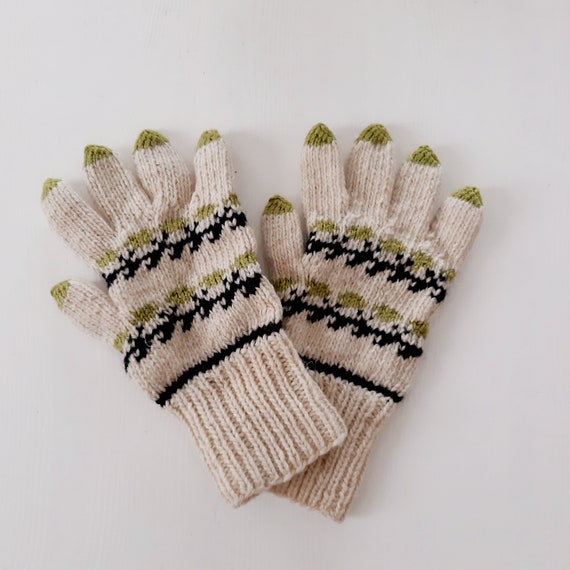 100% Natural Organic Wool Women Gloves Hand-Dyed … - image 9