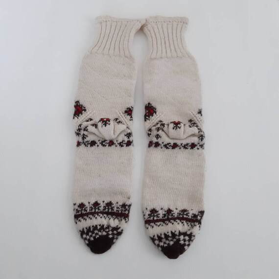 Cozy Handknitted Turkish Wool Socks, Vintage Long… - image 6