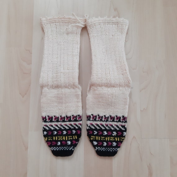Cozy Handknitted Turkish Wool Socks, Vintage Long… - image 8