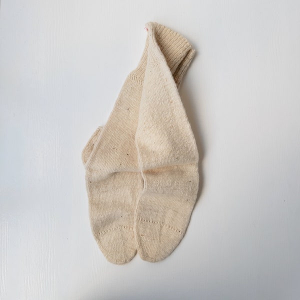 vintage turc authentique tricoté à la main naturel pur 100% laine chaude chaussettes d’hiver crème traditionnelle, chaussettes longues en tricot faites à la main, chaussettes pour hommes