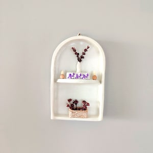 Handmade Pottery Clay Ceramic Hanging Wall Shelf/Altar/Shrine w Flowers, Wall Art, Gift for her, mom, friend, teacher, Unique Wall Art Decor