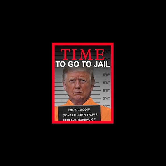 Time To Go To Jail BUMPER STICKER Or MAGNET Anti Trump Funny Prison