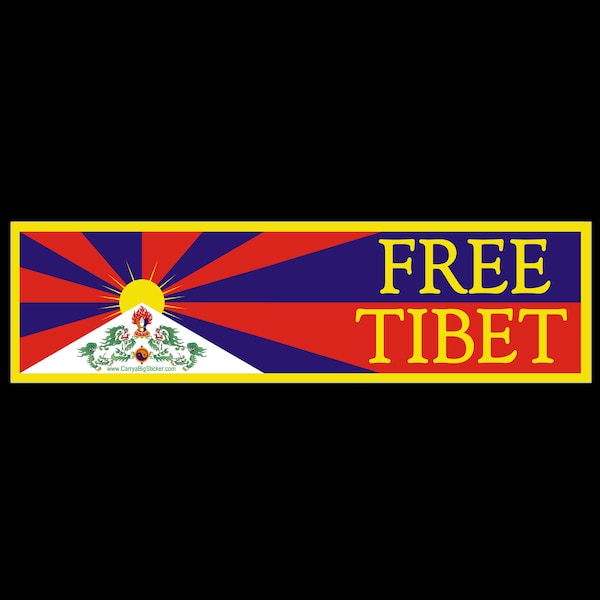 Free Tibet BUMPER STICKER or MAGNET 3" x 11.5"