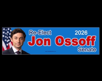 Re-elect Jon Ossoff Senate 2026 Blue BUMPER STICKER or MAGNET