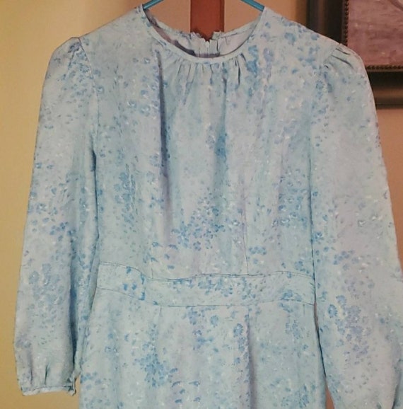 Vintage Handmade Blue Floral Dress