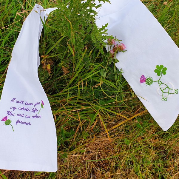 Personalised large  handfasting band for weddings - Thistle & Shamrock