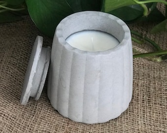 Citronella Candle: Handmade Concrete Pot, 40hr Outdoor Garden Candle