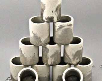 Handmade Marble Effect Concrete Candle Jars: Bulk Cement Vessels