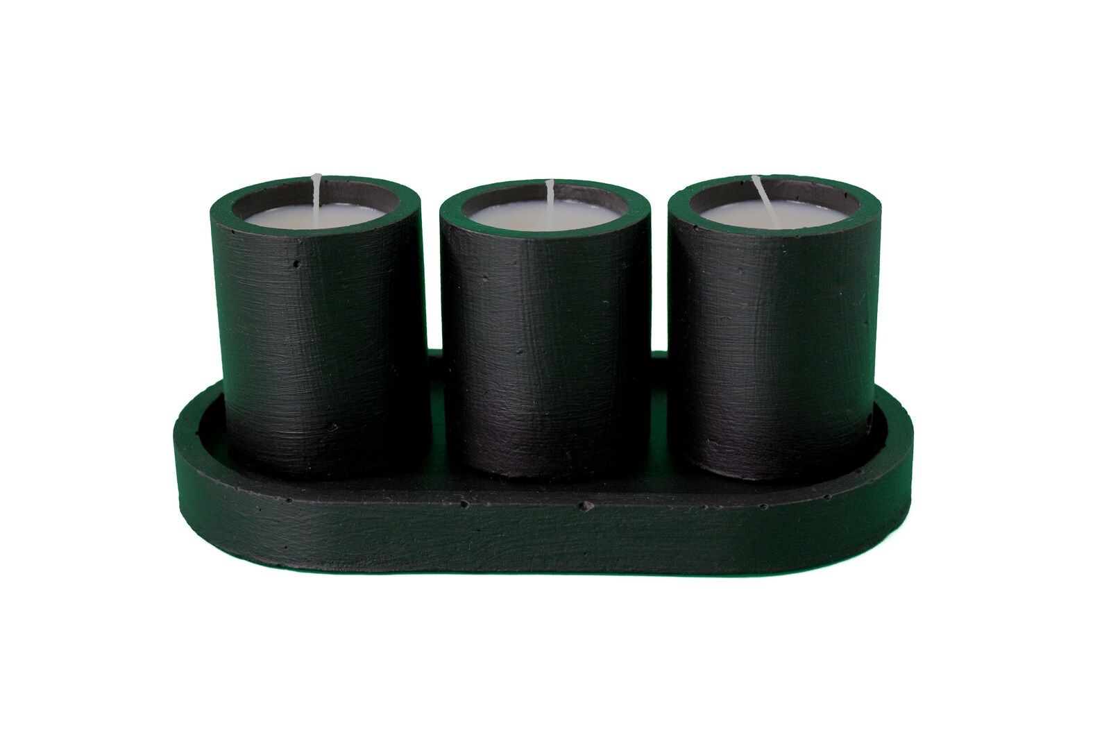 Candles Scented 4pcs Gift Set Black 3pc Candle 1pc Tray Plate Etsy UK