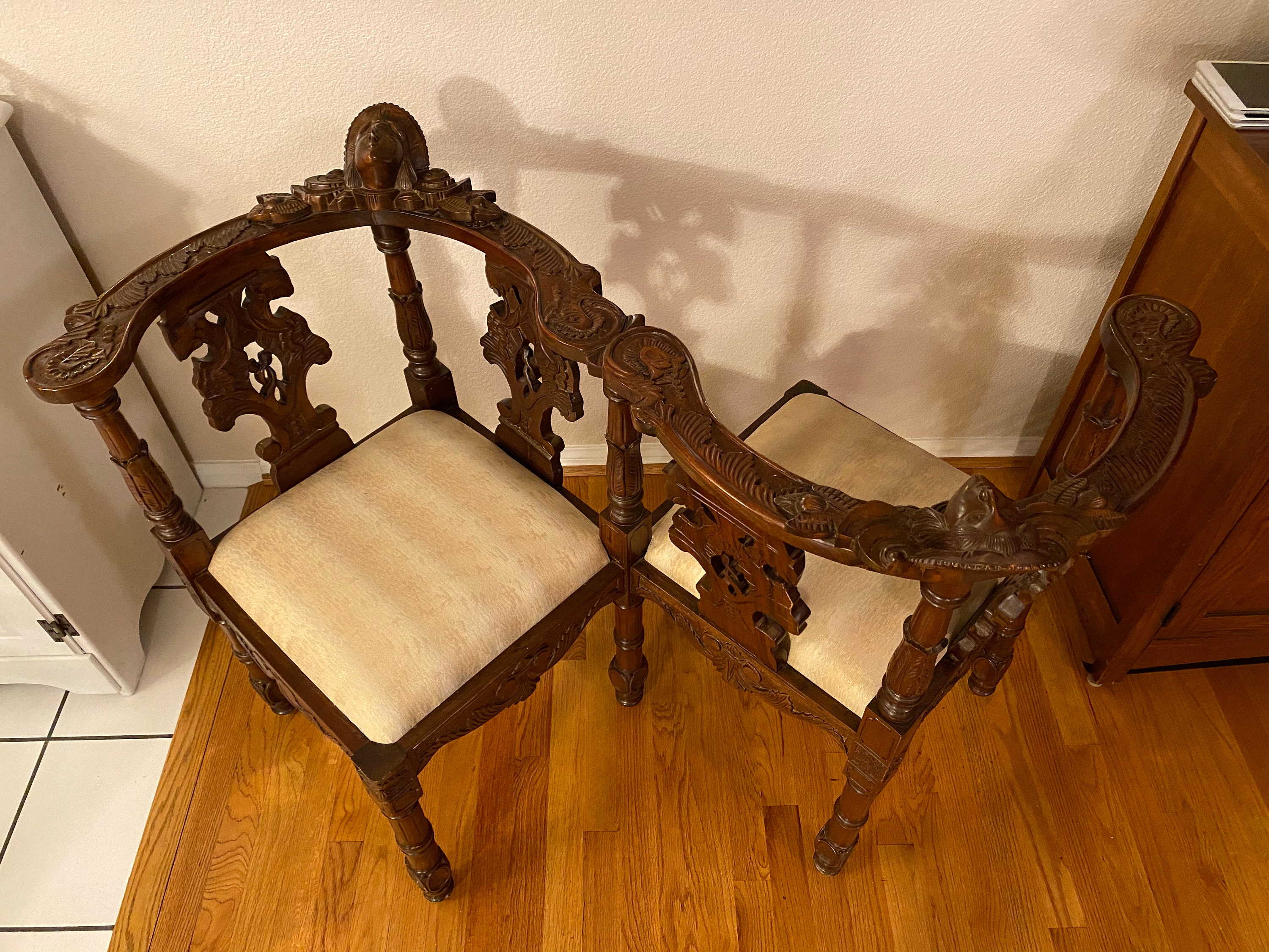 Antique Victorian Era English Courting Chair Regency Style Etsy