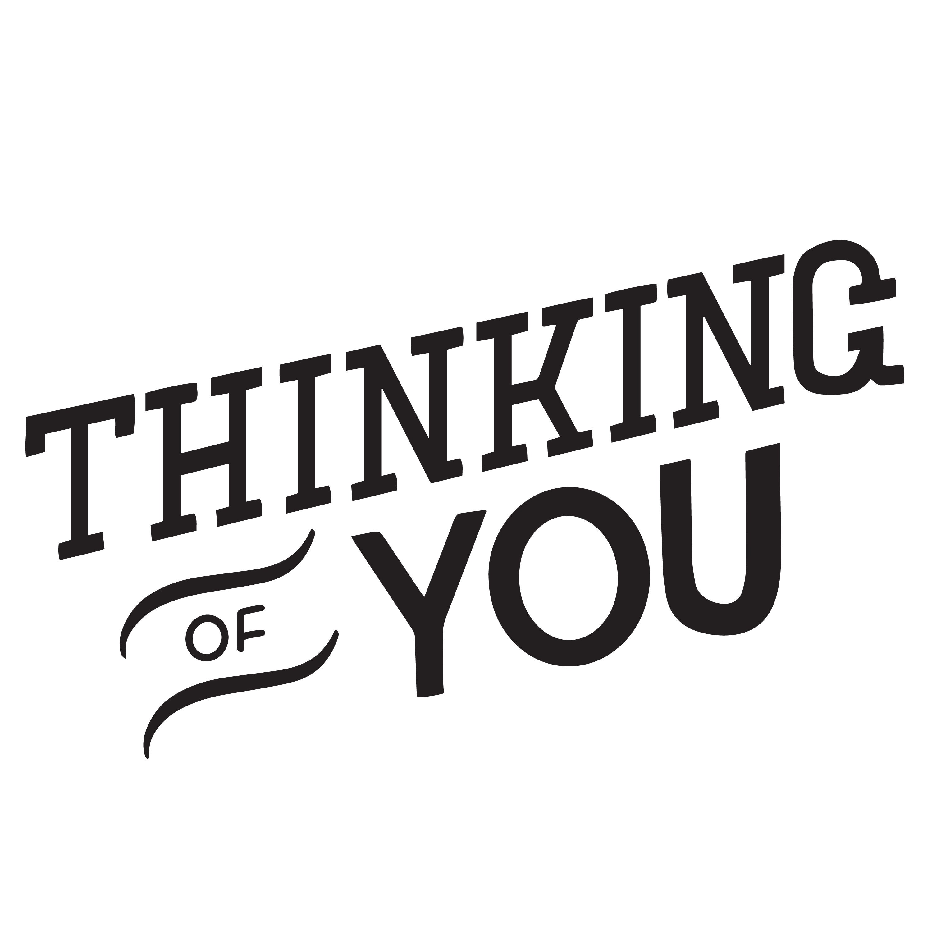 Thinking of You hand lettered greeting card digital cutting file designs. svg, eps, dxf and png hand lettered digital download files