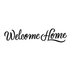 Könnte beinhalten: Willkommen zu Hause, geschrieben in einer stilisierten Schriftart.