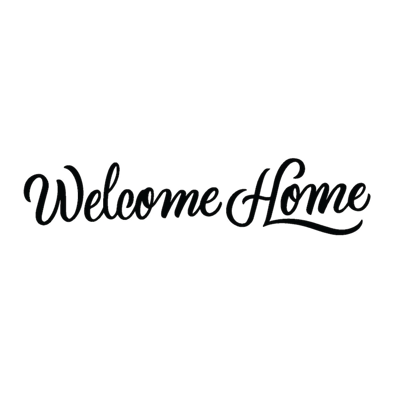 Welcome Home Script Style Hand Lettered Clip Art Svg and Cutting File ...