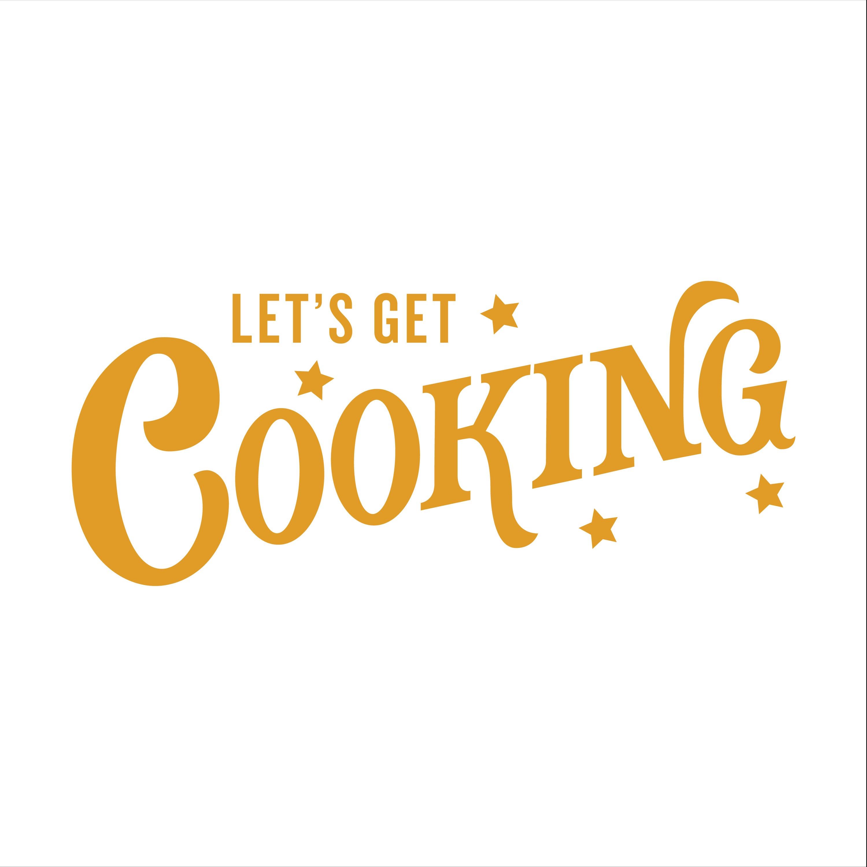 Let's Get Cooking Svg, Png, Dxf, Eps Script Lettering Cutting Files ...