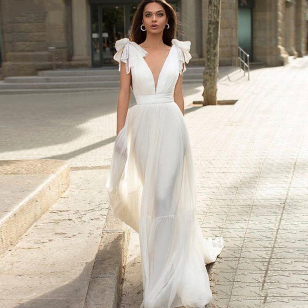 Chiffon Bridal Dress Etsy — free download