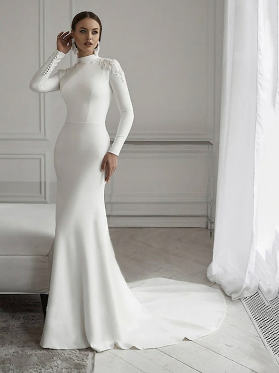 Modest Mermaid Wedding Dresses