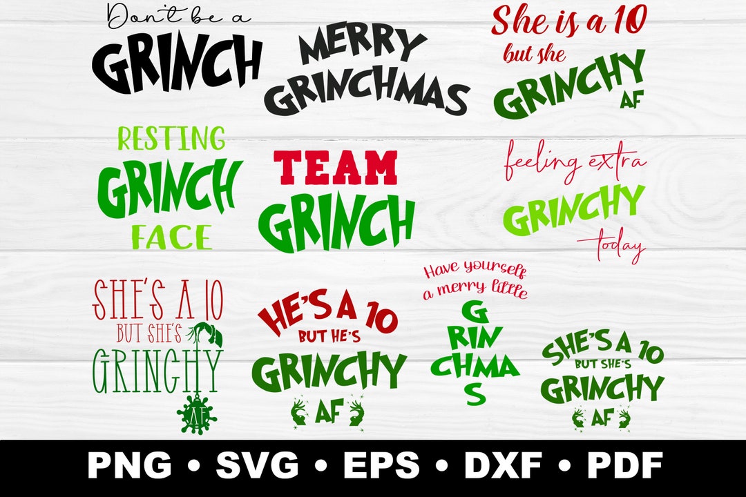 Grinch Sayings Svg Bundle Png Dxf Eps Pdf Digital Download / - Etsy