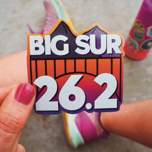 Big Sur 26.2 Sticker, Marathon Runner Sticker, Running Marathon Gift, California Marathon, Big Sur Finisher, Mountain Marathoner