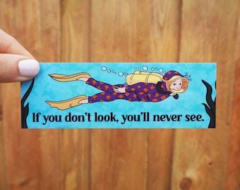If You Don't Look You, You'll Never See Double Sided Bookmark, Magic School Bus Underwater, Classroom Gift, Teacher Appreciation Gift