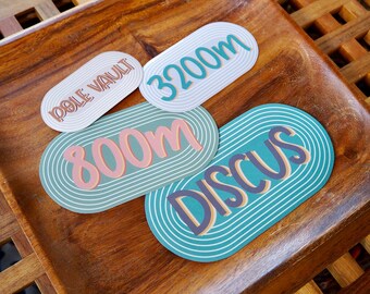 Custom Track Distance or Event Sticker, Gift for Track Athlete, Runner Gift, Track Custom Sticker, High School or College Track Sticker