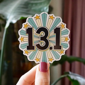 13.1 Half Marathon Shooting Stars Sticker, Running 13.1 Sticker, Half Marathon Gift, Running Sticker, Running Buddy, Half Marathon Sticker