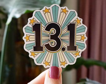 13.1 Half Marathon Shooting Stars Sticker, Running 13.1 Sticker, Half Marathon Gift, Running Sticker, Running Buddy, Half Marathon Sticker