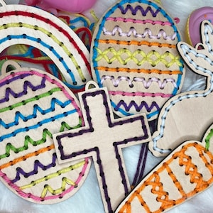 Kit di ricamo per principianti // Kit di ricamo di Pasqua // Cesto di Pasqua Stuffer