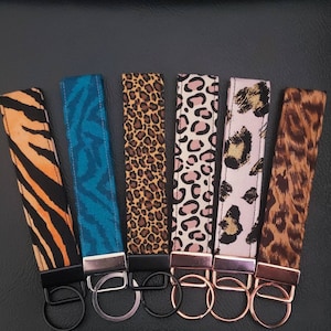 Animal Wristlet Keychain / Leopard Wristlet Keychain / Cheetah Wristlet Keychain / Tiger Wristlet Keychain / Animal Backpack Accessories