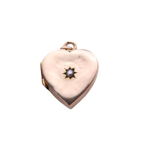 Antique 9ct Gold Pearl Heart Locket