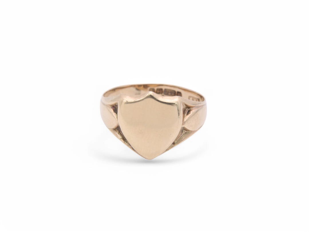 Signet Rings Shield Rinh Antique 9ct Gold Shield Signet Ring, 1915 - Etsy