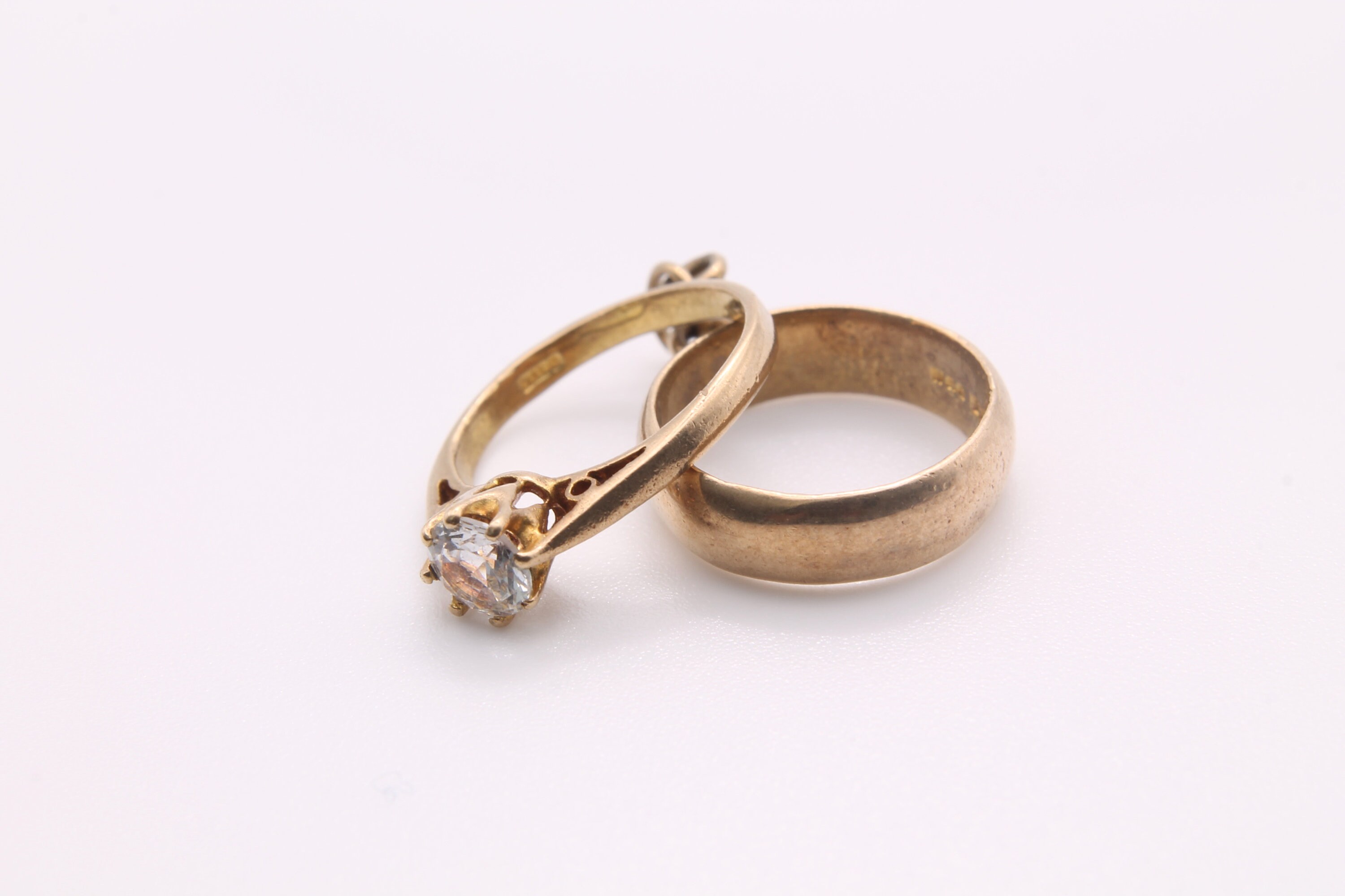 Vintage 9ct Gold Wedding Engagement Ring Charm Etsy Australia