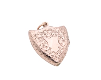 Antique Victorian 9ct Gold & Carnelian Shield Shaped Locket