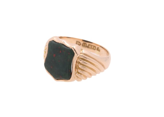 Antique 15ct Gold Shield Shaped Bloodstone Signet… - image 2