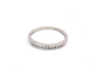Vintage platina diamanten halve eeuwigheid ring