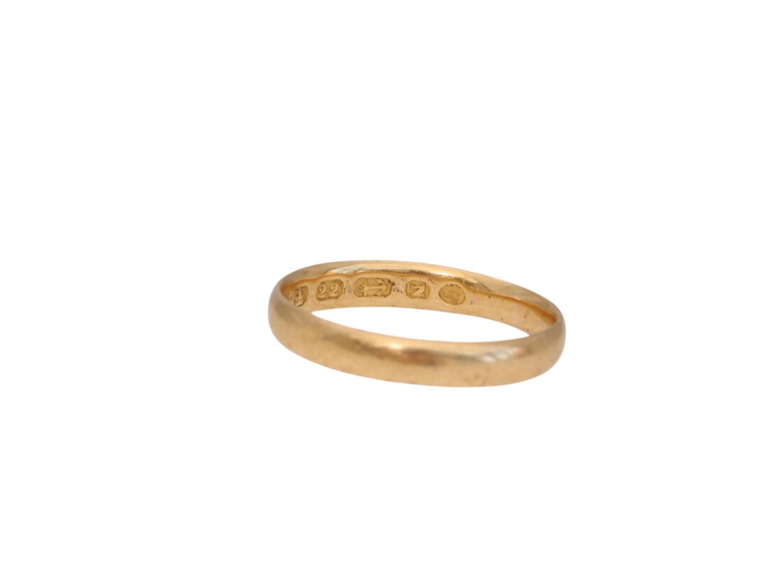 Antique Early Victorian 22ct Gold Wedding Band Ring, 1862 - Etsy