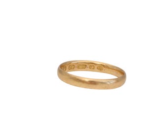Antique Early Victorian 22ct Gold Wedding Band Ring, 1862