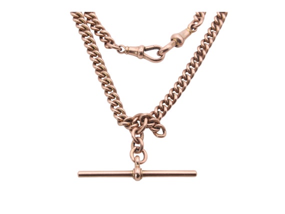 9ct rose gold double albert chain sale