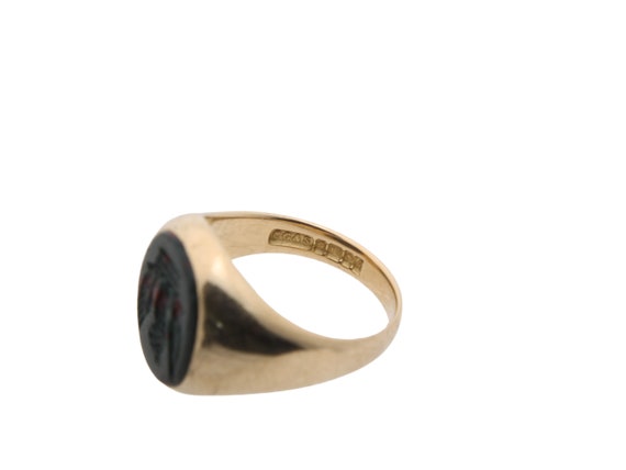 Vintage 18ct Gold Intaglio Bloodstone Signet Ring… - image 5