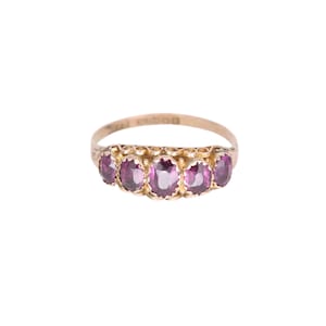 Antique 9ct Gold Purple Garnet Ring