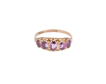 Antike 9 Karat Gold Purpur Granat Ring
