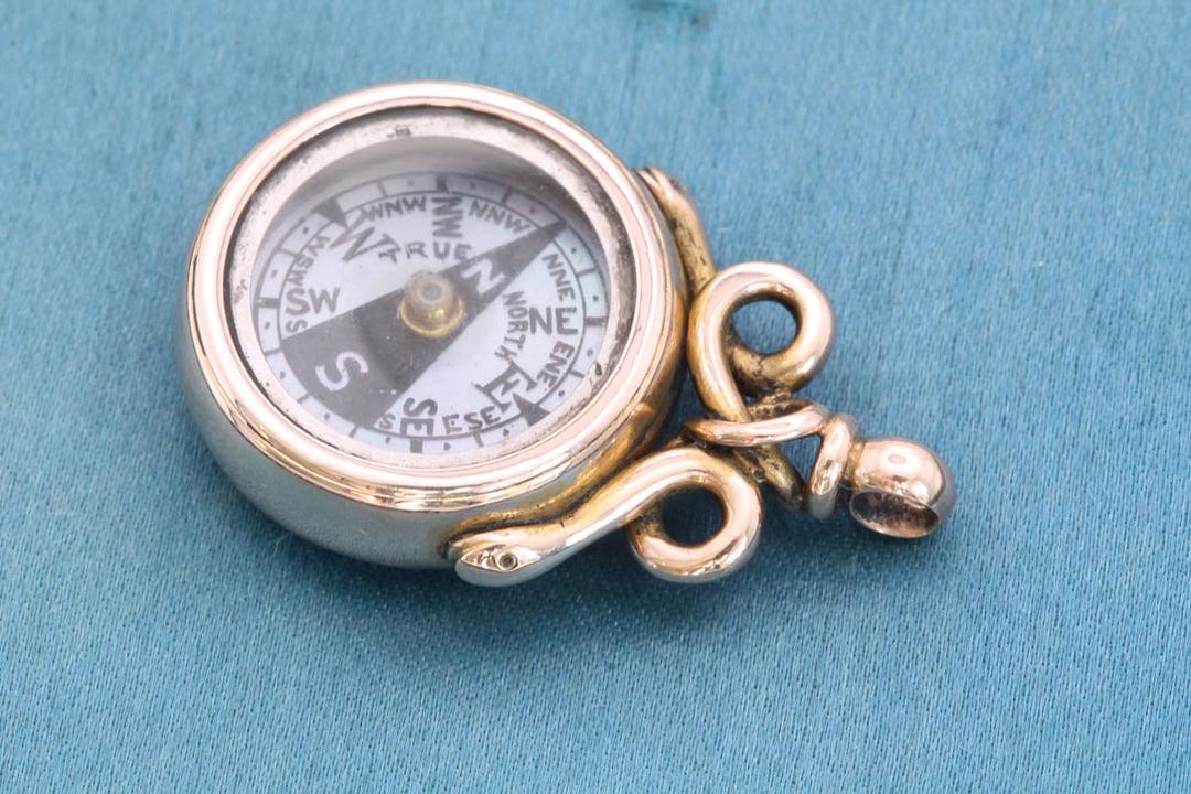 Antique 15ct Gold Snake Compass Pendant, 1899 - Etsy