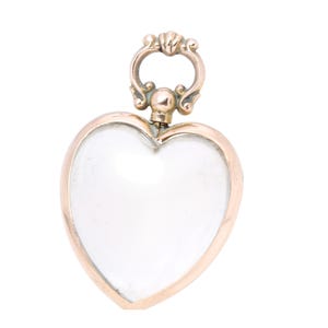 Antique 9ct Gold Glass Heart Locket Pendant