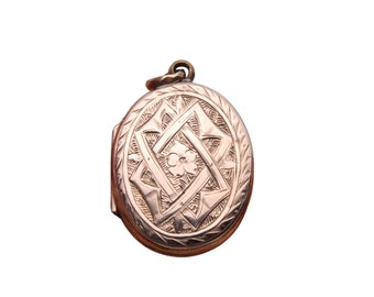Antiek 9kt gouden decoratief Chased medaillon