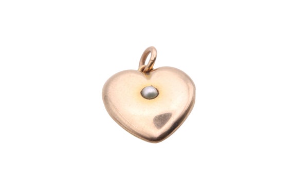 Antique Victorian 15ct Gold Pearl Heart Locket - image 2